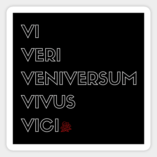 vi veri veniversum vivus vici Magnet by Cosmic Whale Co.